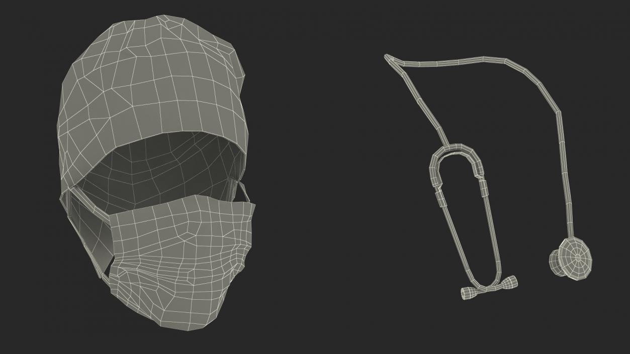 3D model Male Surgeon In Mask