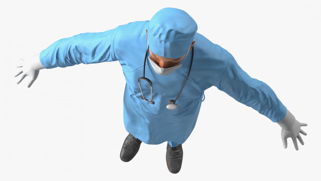 3D model Male Surgeon In Mask