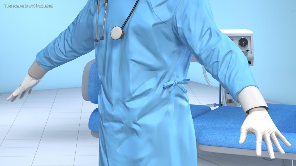 3D model Male Surgeon In Mask