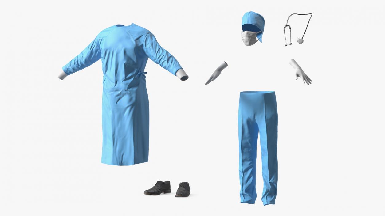 3D model Male Surgeon In Mask