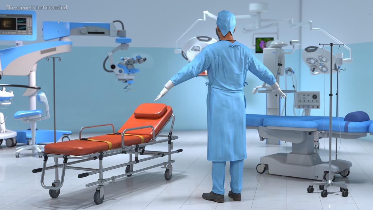 3D model Male Surgeon In Mask