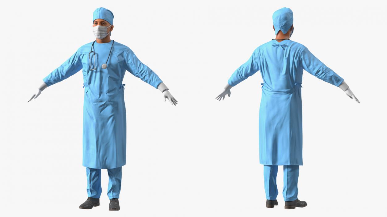 3D model Male Surgeon In Mask