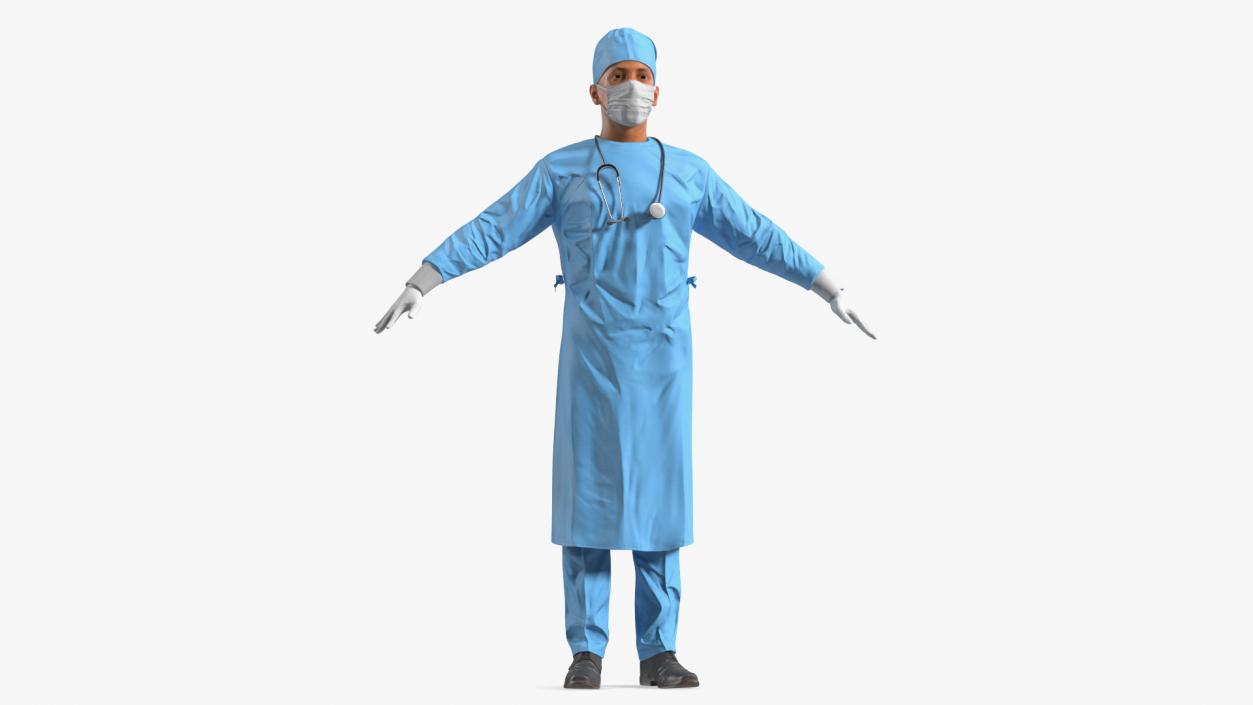 3D model Male Surgeon In Mask