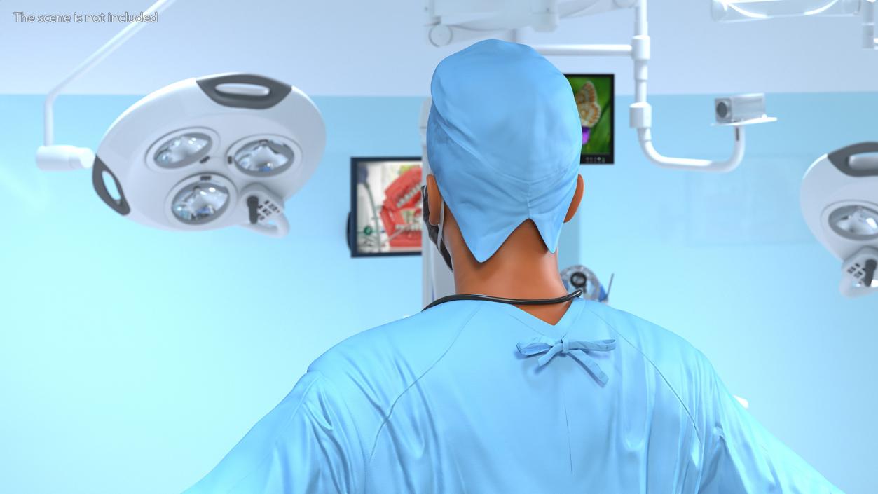 3D model Male Surgeon In Mask