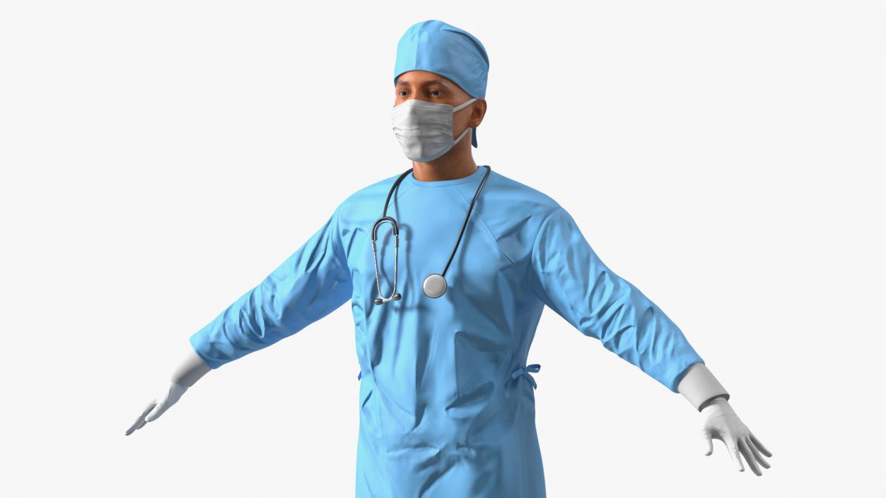 3D model Male Surgeon In Mask