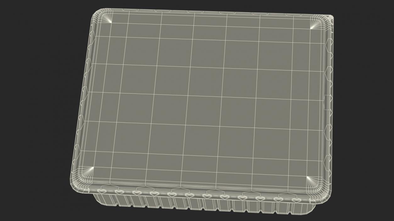 3D Rectangular Plastic Food Tray with Lid 32x26cm