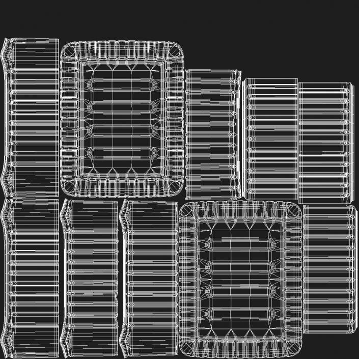 3D Rectangular Plastic Food Tray with Lid 32x26cm