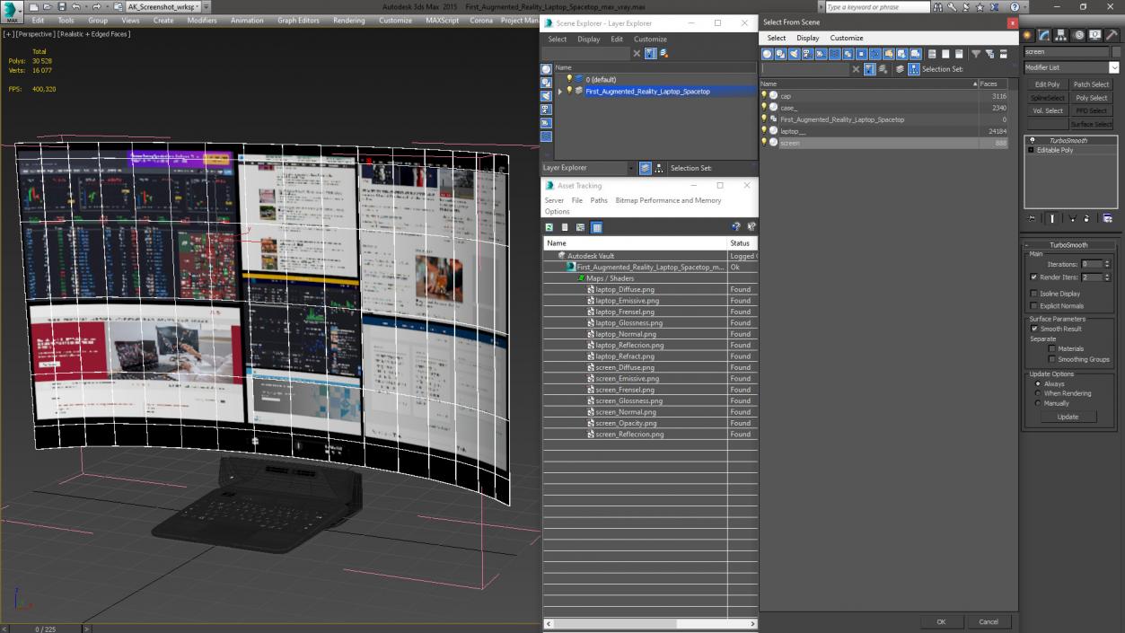 First Augmented Reality Laptop Spacetop 3D model