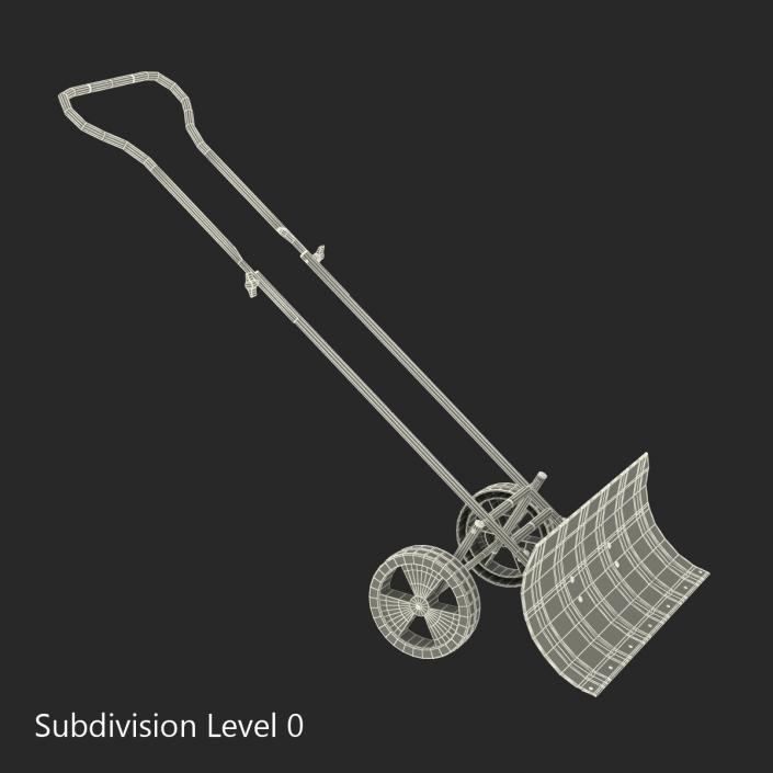 Wheeled Snow Pusher 3D model