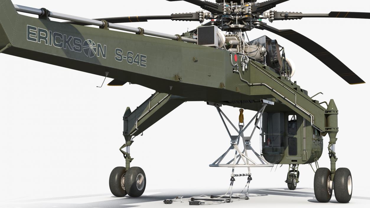 3D model Cargo Helicopter Sikorsky S-64 Skycrane Green