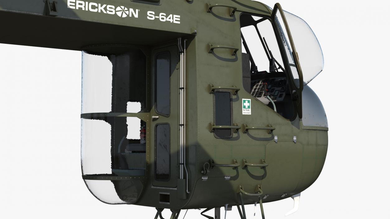 3D model Cargo Helicopter Sikorsky S-64 Skycrane Green