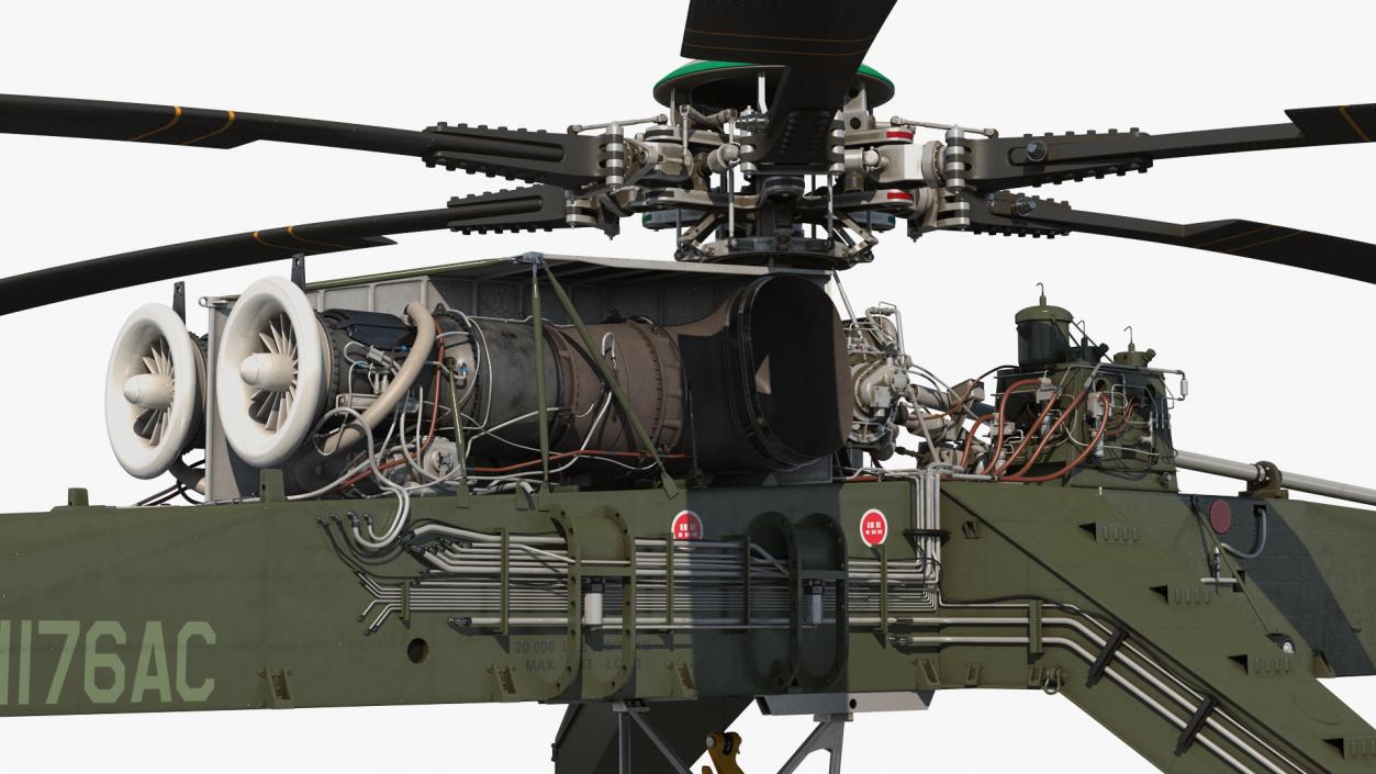 3D model Cargo Helicopter Sikorsky S-64 Skycrane Green