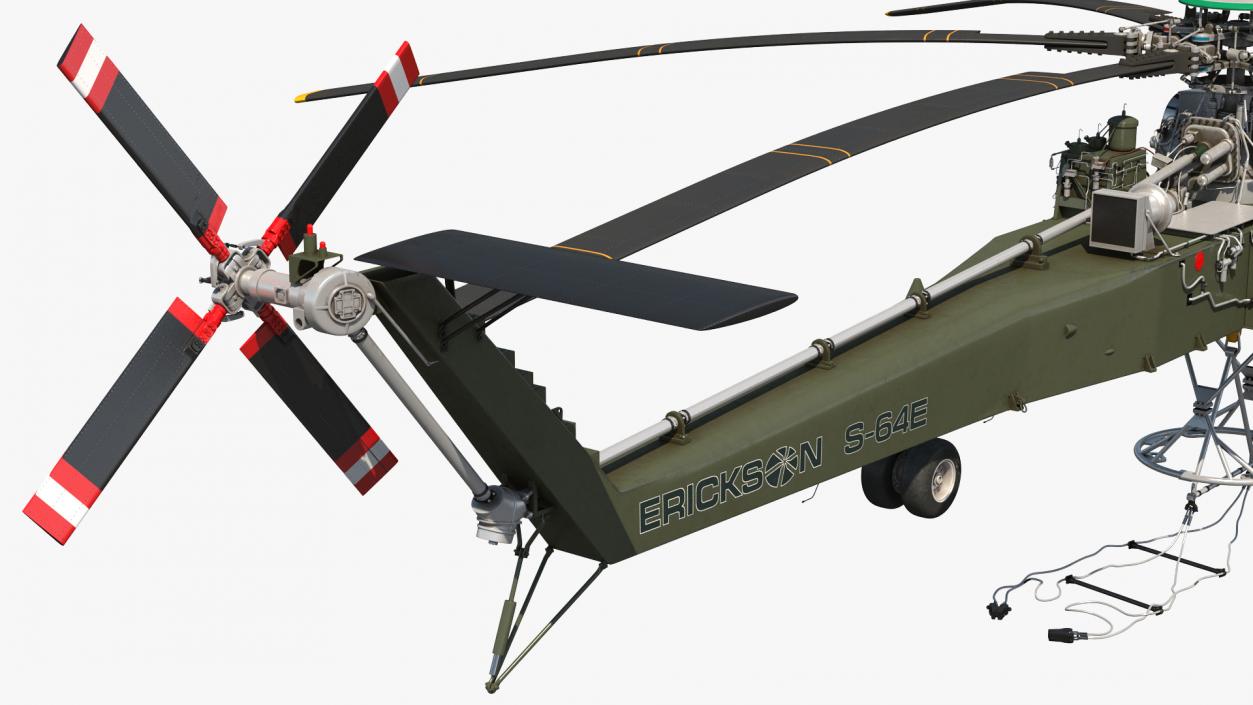 3D model Cargo Helicopter Sikorsky S-64 Skycrane Green