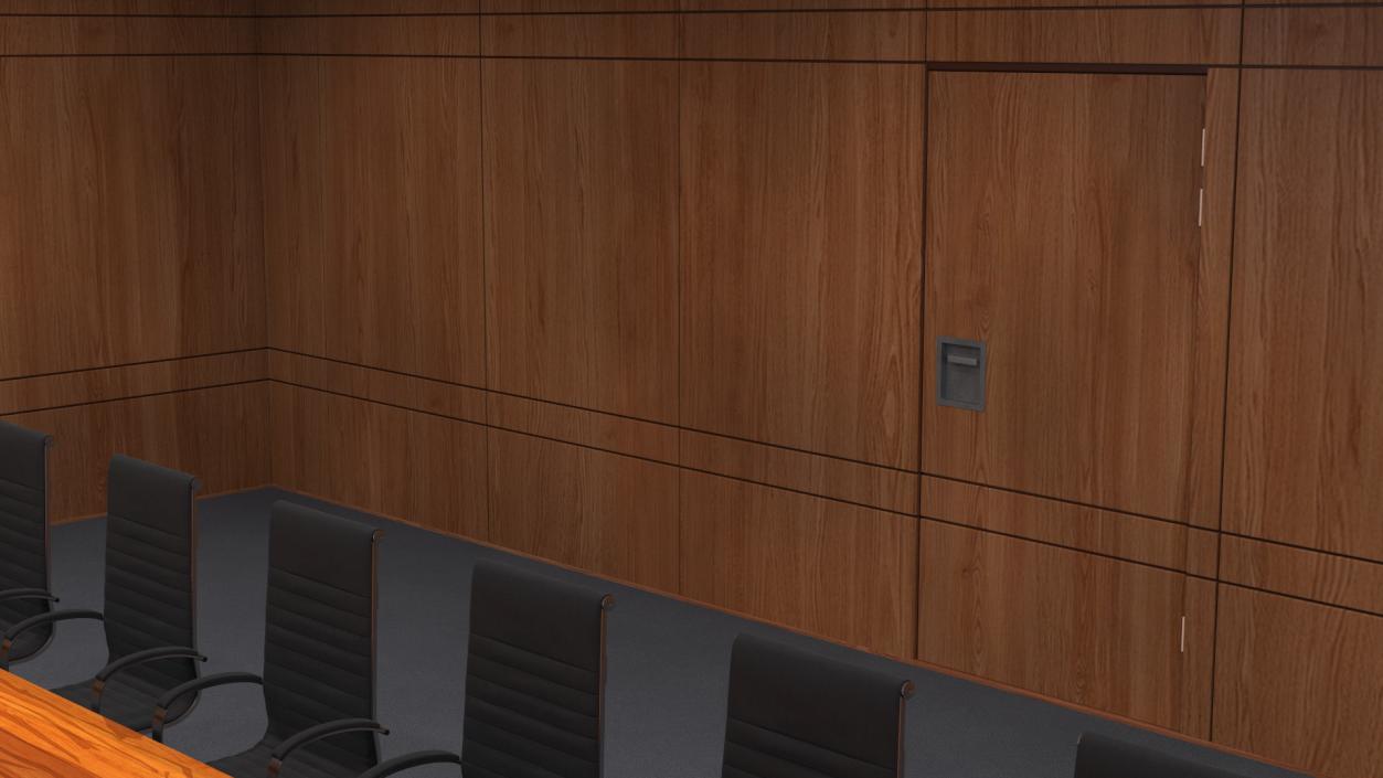 3D Meeting Room Wooden With Filling Light model