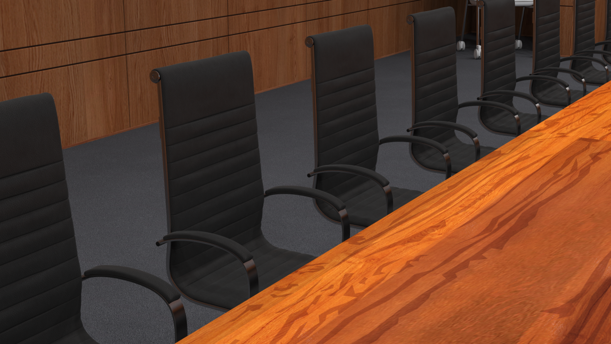 3D Meeting Room Wooden With Filling Light model