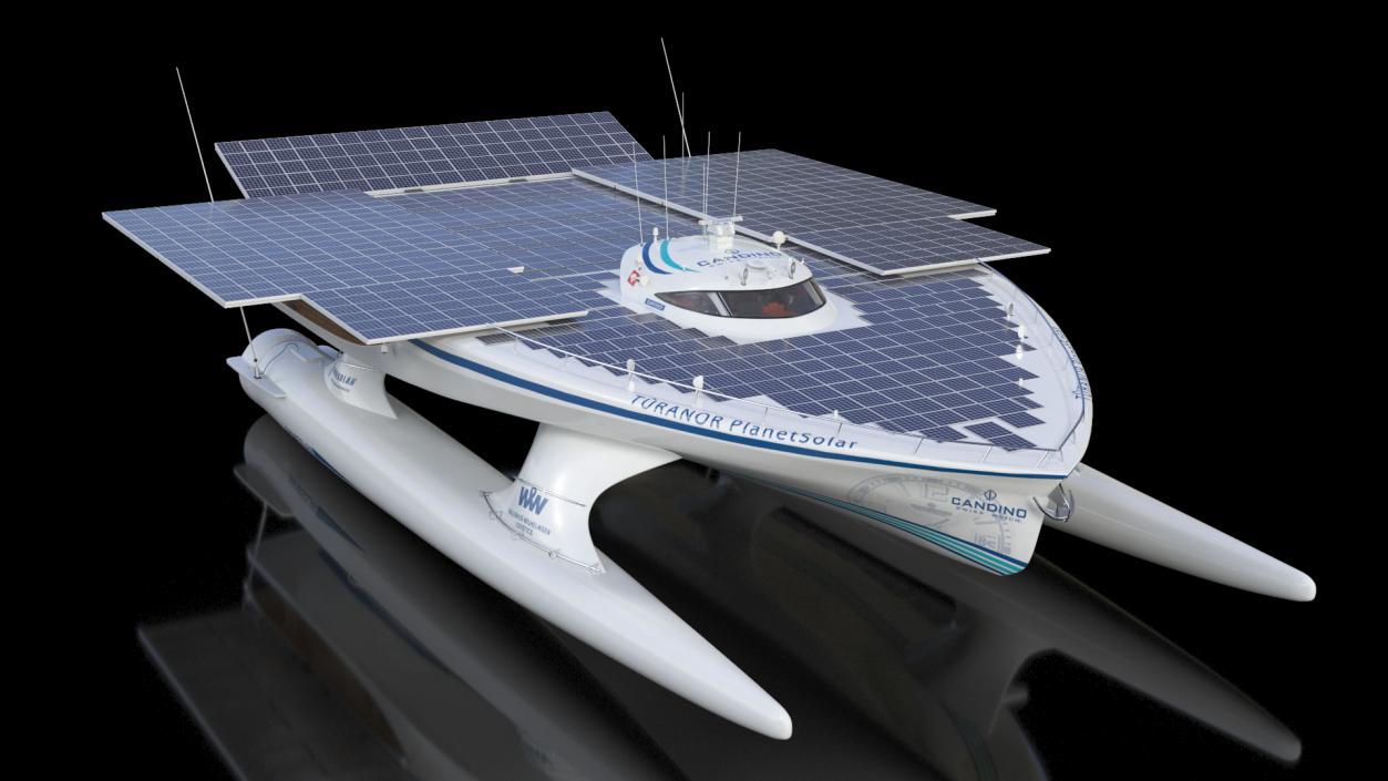 Electric Yacht PlanetSolar Rigged for Cinema 4D 3D