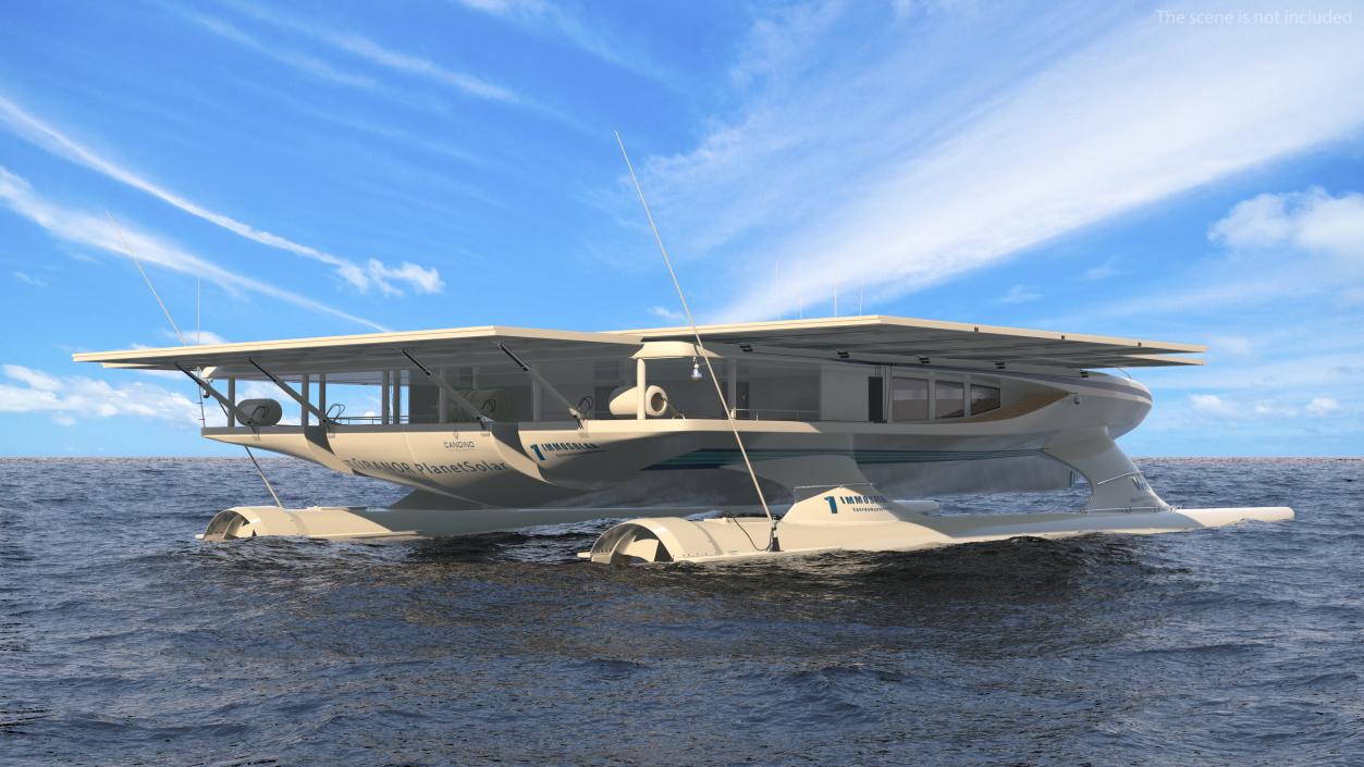 Electric Yacht PlanetSolar Rigged for Cinema 4D 3D