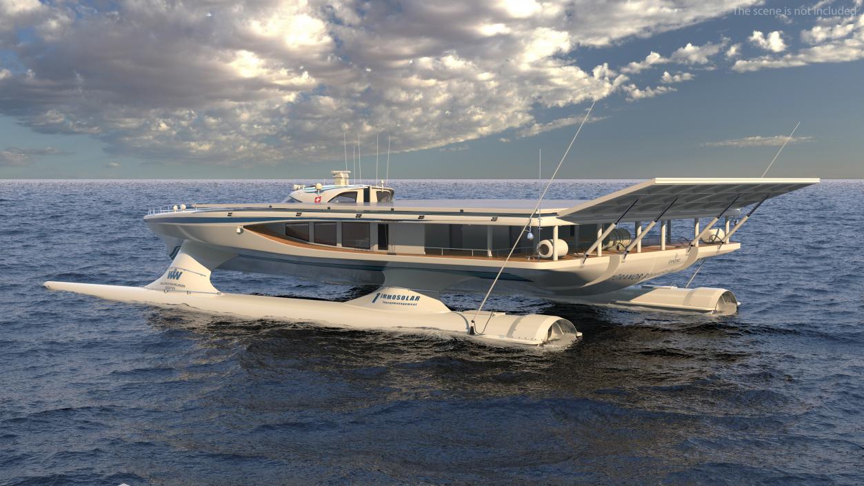 Electric Yacht PlanetSolar Rigged for Cinema 4D 3D