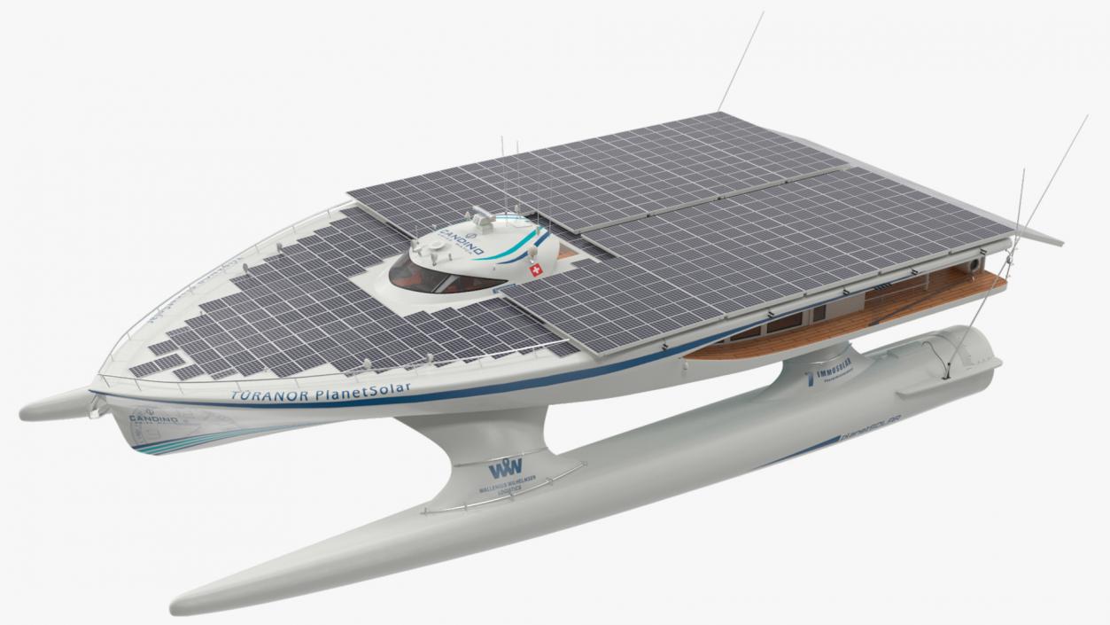 Electric Yacht PlanetSolar Rigged for Cinema 4D 3D