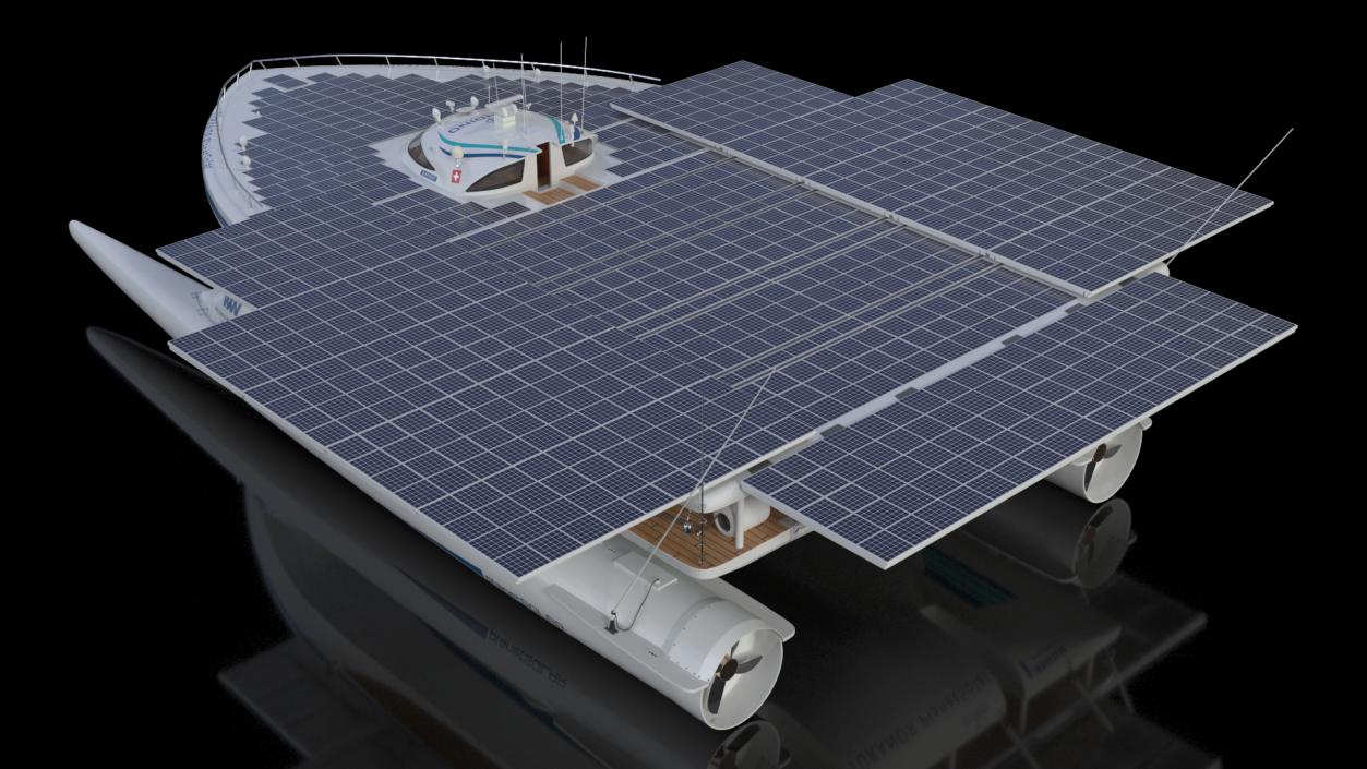 Electric Yacht PlanetSolar Rigged for Cinema 4D 3D