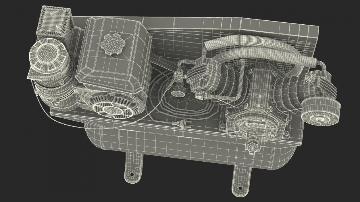 3D Piston Air Compressor Diesel Blue model