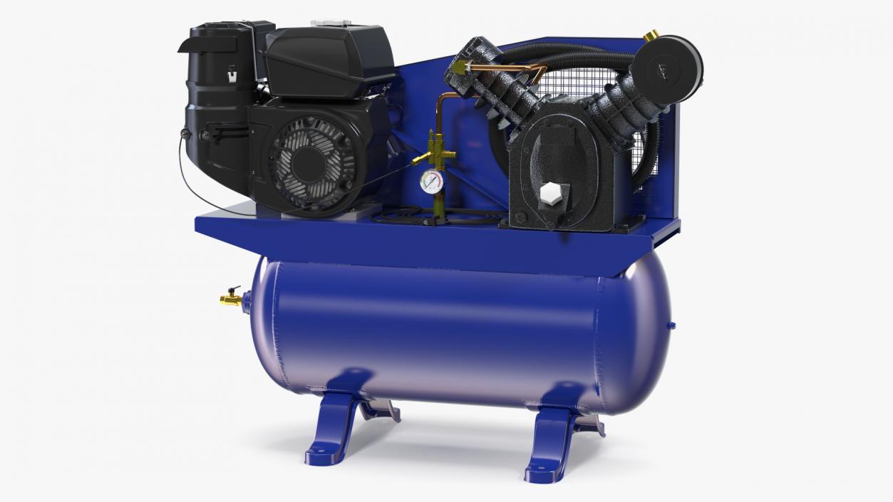 3D Piston Air Compressor Diesel Blue model