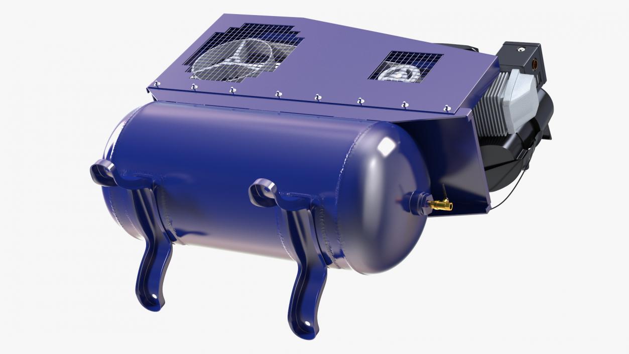 3D Piston Air Compressor Diesel Blue model