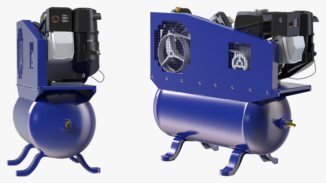 3D Piston Air Compressor Diesel Blue model