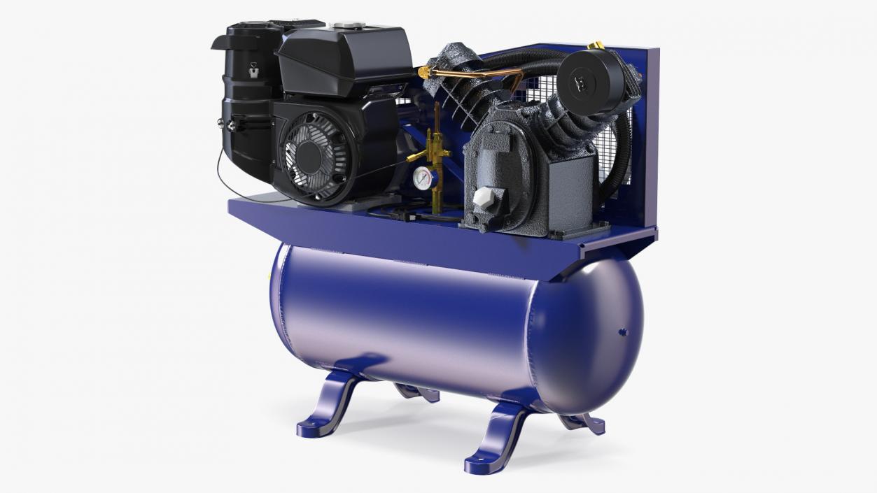 3D Piston Air Compressor Diesel Blue model