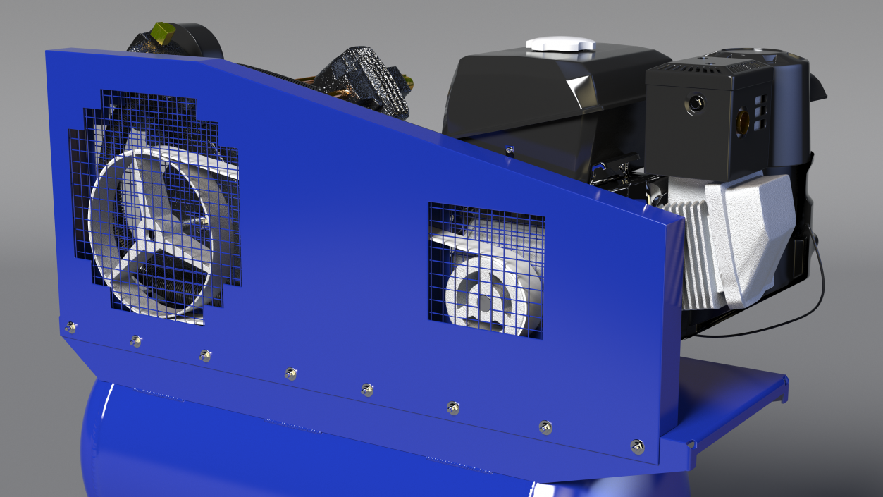 3D Piston Air Compressor Diesel Blue model