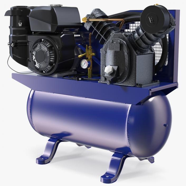 3D Piston Air Compressor Diesel Blue model