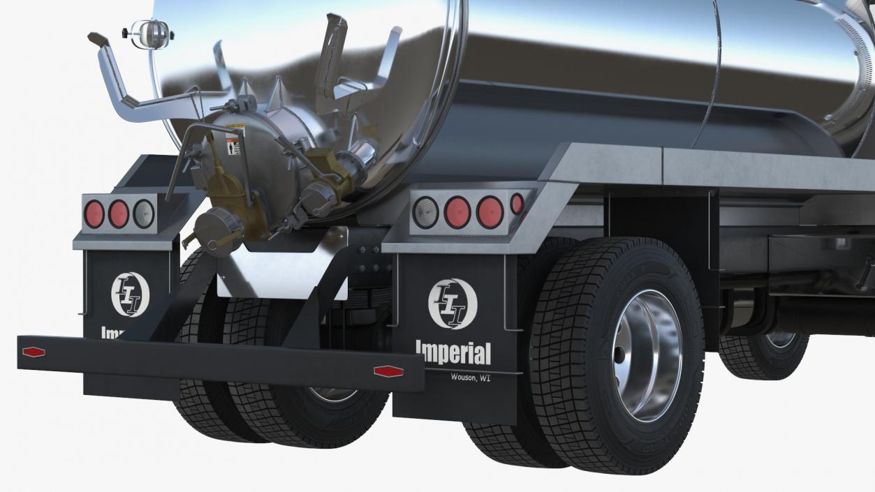 3D White Vacuum Truck Peterbilt 537 Rigged for Cinema 4D model