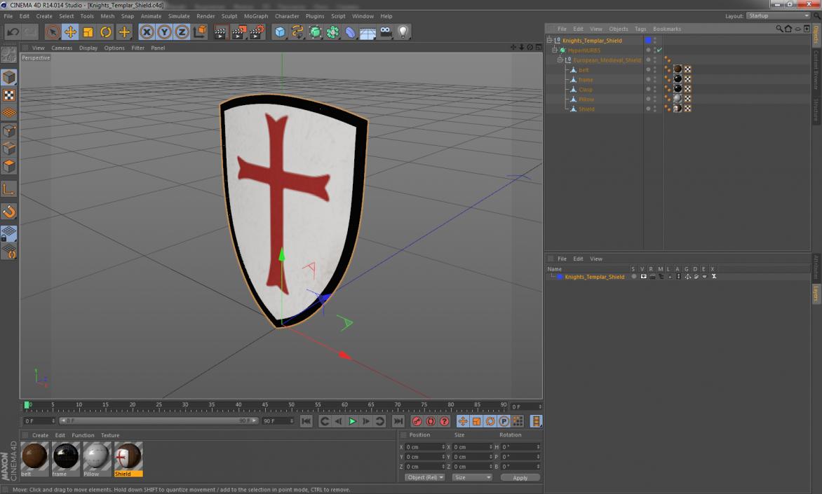 Knights Templar Shield 3D