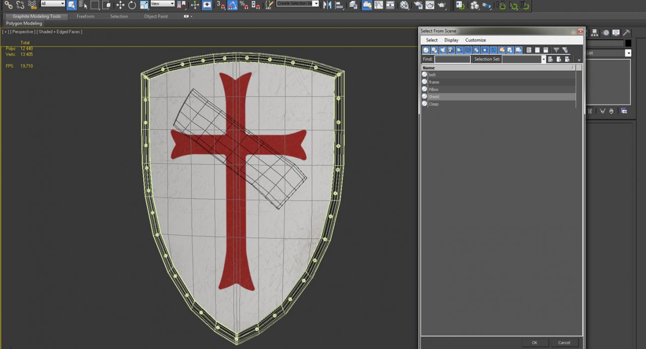 Knights Templar Shield 3D