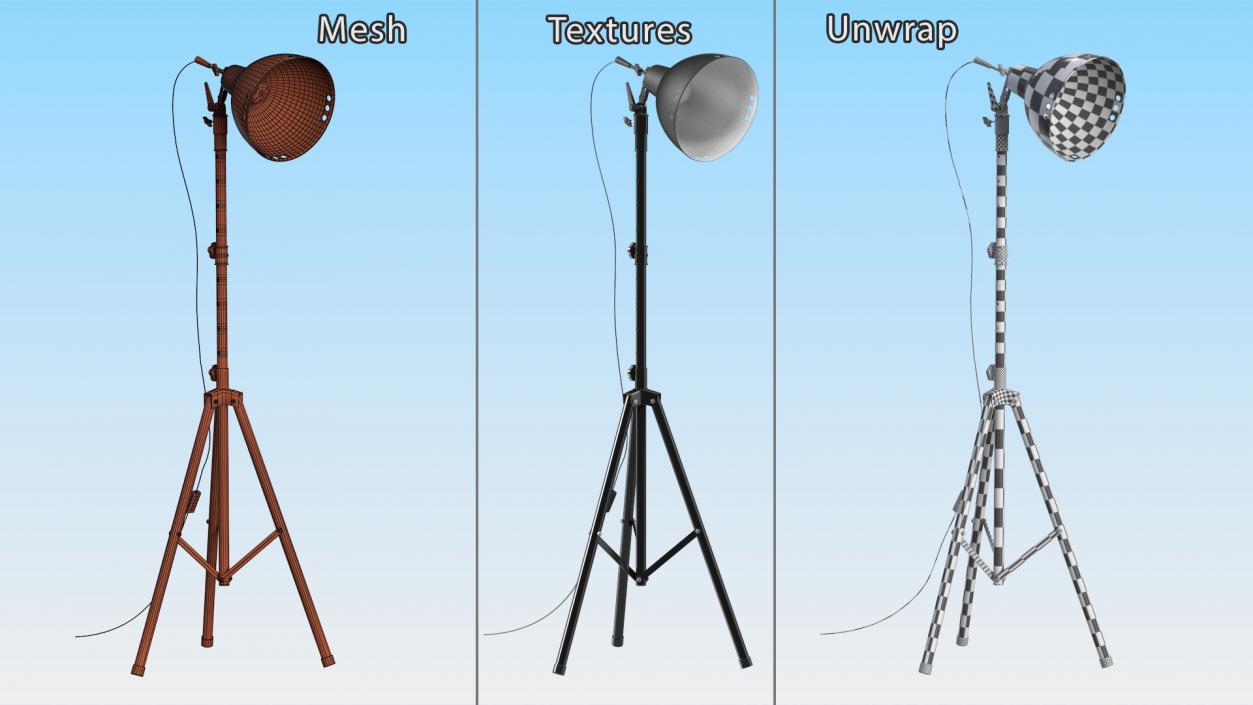 Studio Spotlight on Tripod Stand 3D