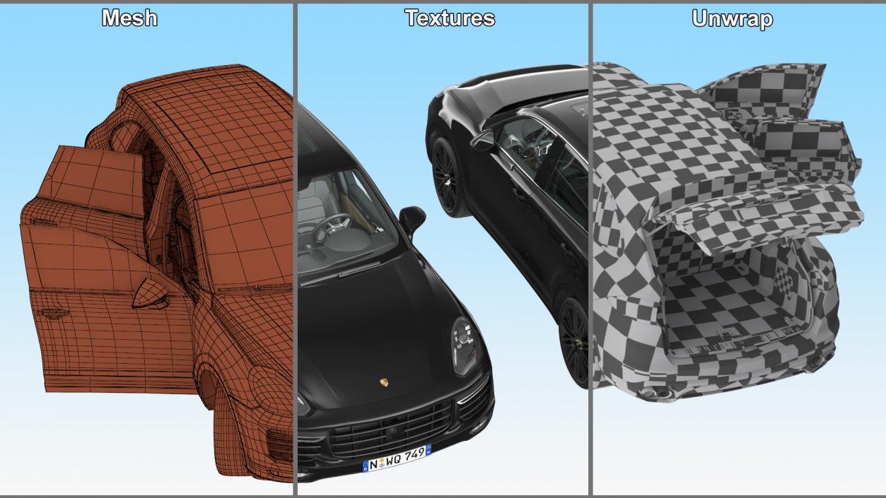 2015 Porsche Cayenne S Rigged 3D model