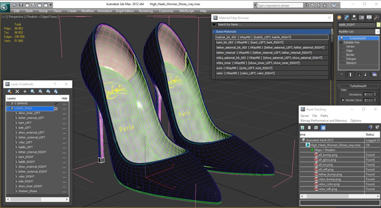 High Heels Women Shoes 3D