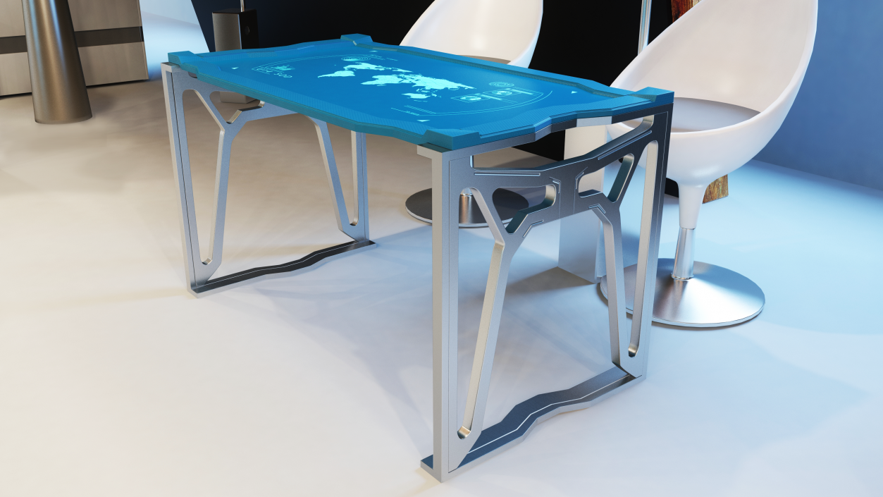 3D Futuristic Table Blue