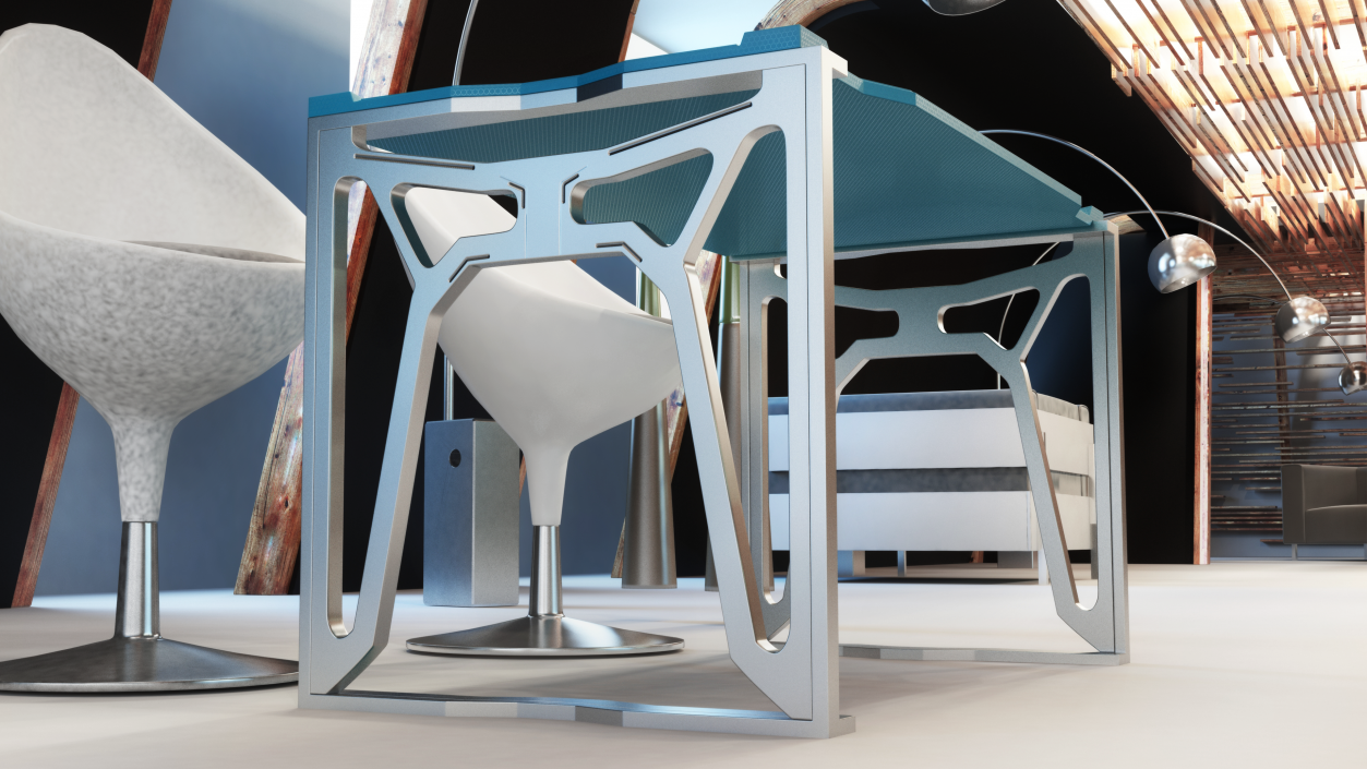 3D Futuristic Table Blue