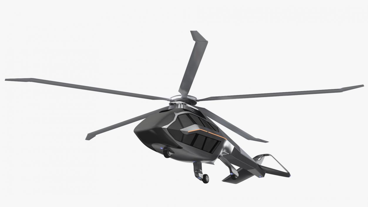 3D model Futuristic Helicopter Concept Simple Interior