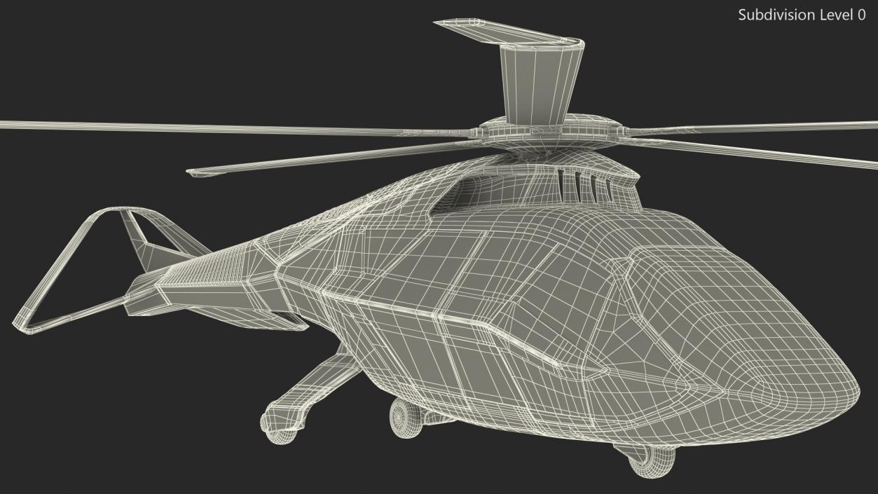 3D model Futuristic Helicopter Concept Simple Interior