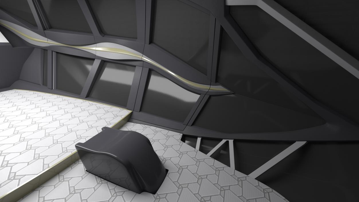 3D model Futuristic Helicopter Concept Simple Interior