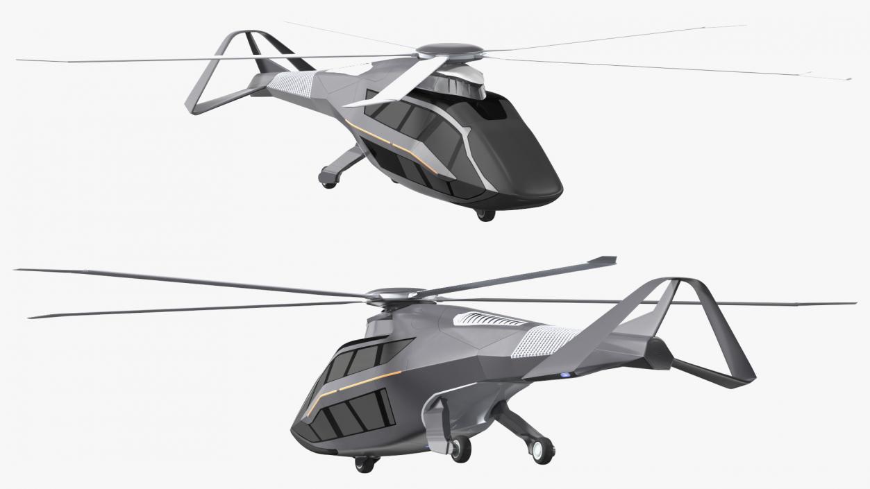 3D model Futuristic Helicopter Concept Simple Interior