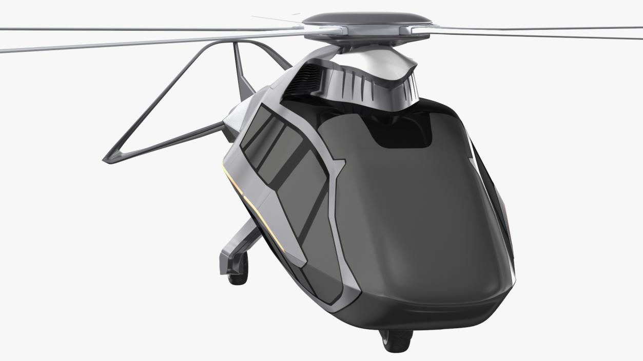 3D model Futuristic Helicopter Concept Simple Interior