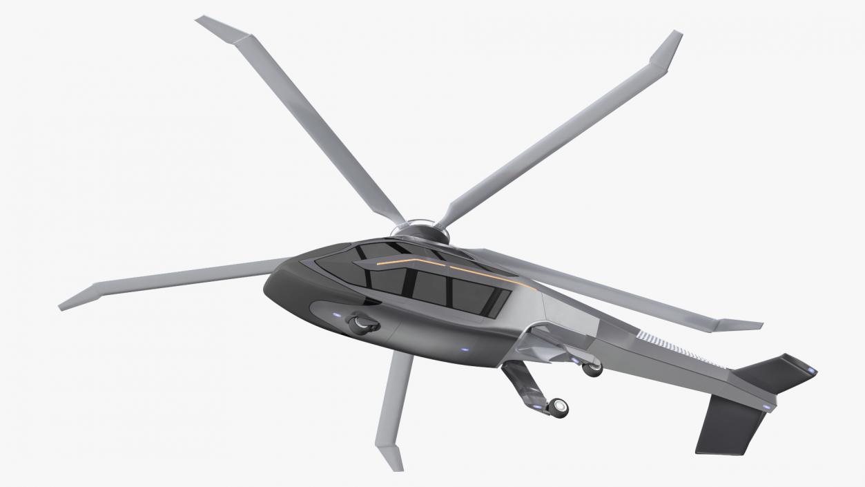 3D model Futuristic Helicopter Concept Simple Interior