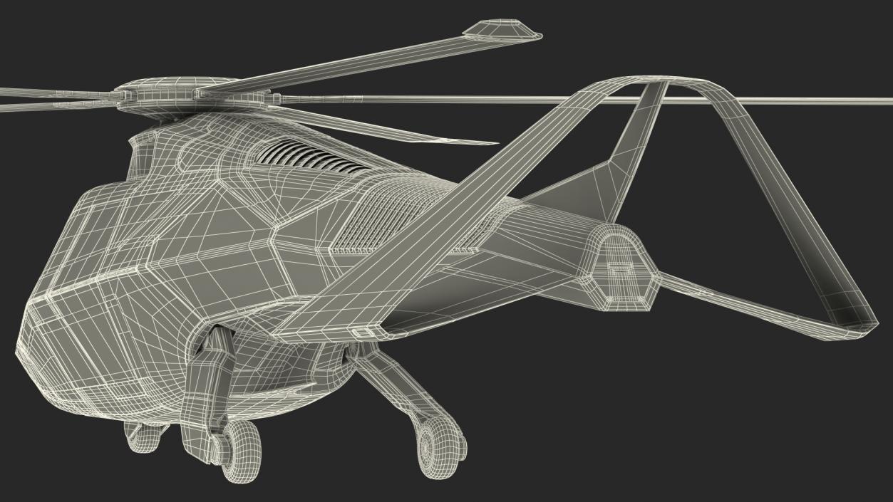 3D model Futuristic Helicopter Concept Simple Interior