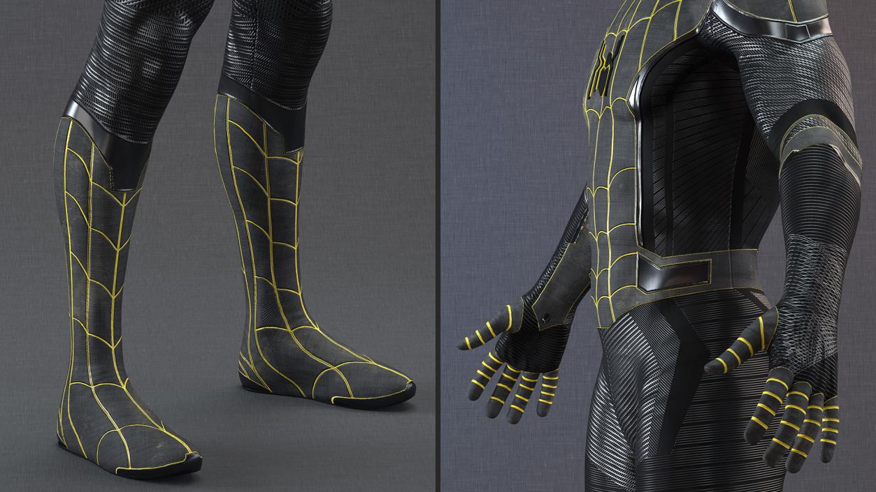 3D Spiderman Black Suit Rigged for Maya