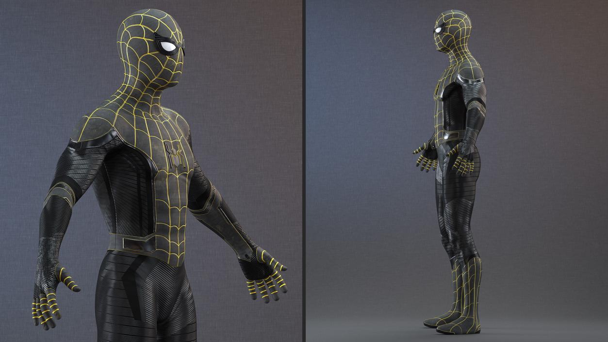 3D Spiderman Black Suit Rigged for Maya