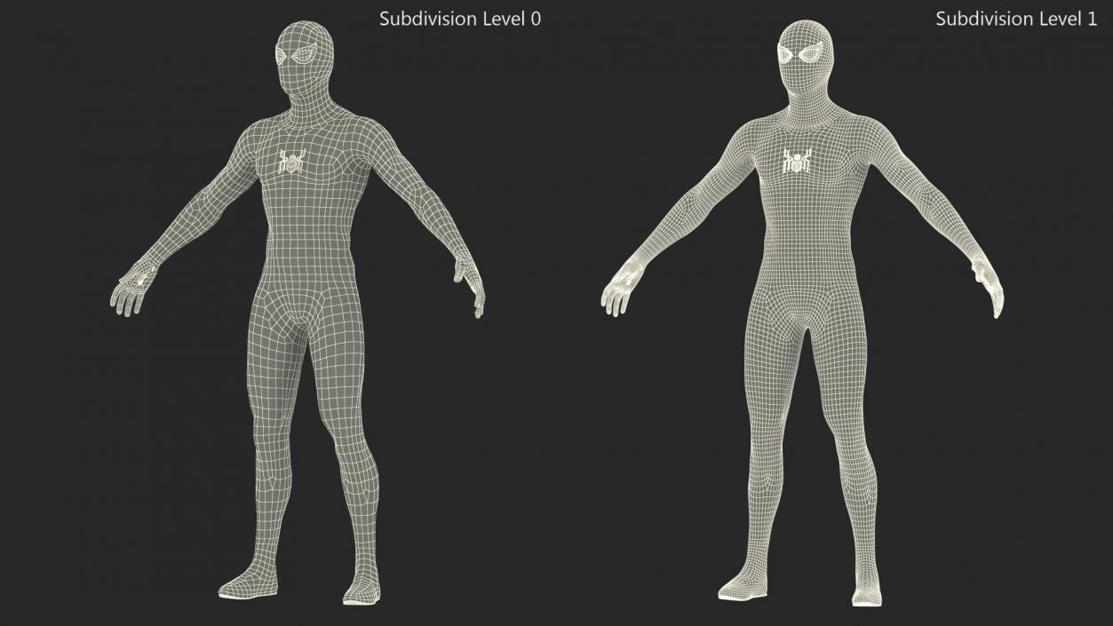 3D Spiderman Black Suit Rigged for Cinema 4D