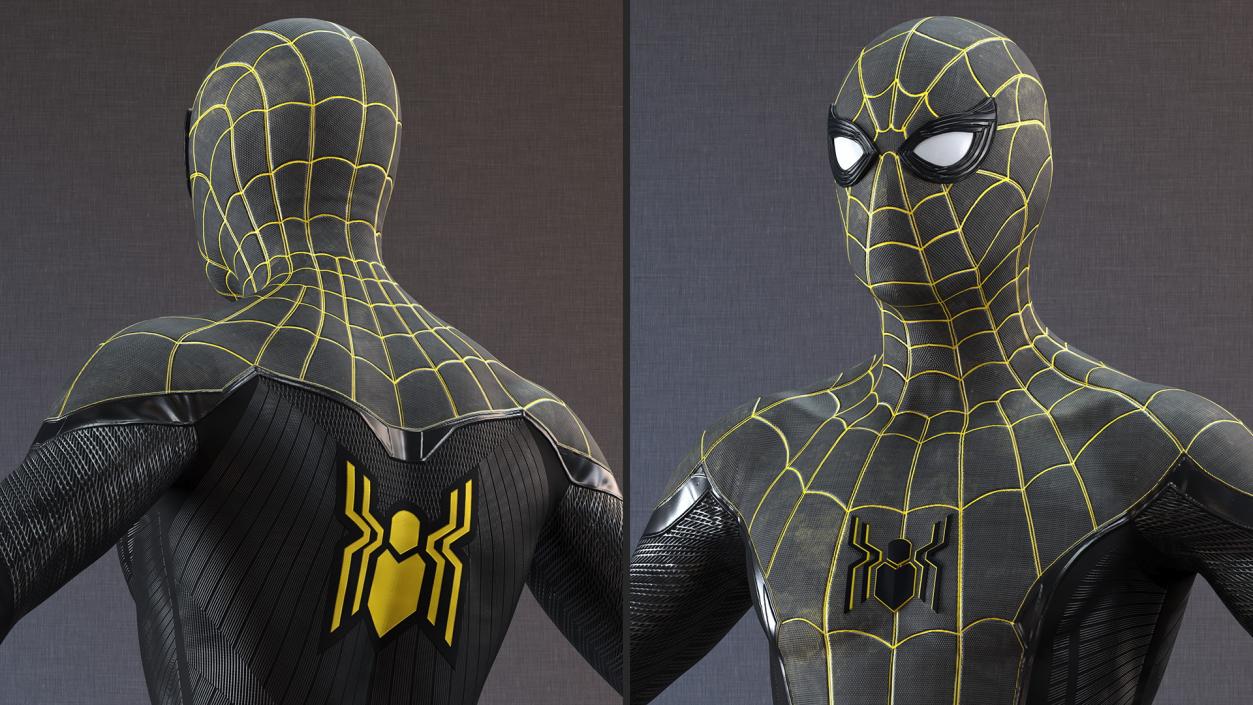 3D Spiderman Black Suit Rigged for Maya